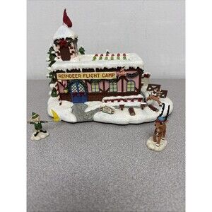 Hawthorn Village Coach Comet’s Reindeer Flight Camp, 2 Figurines, Lighted